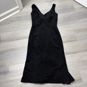 Escada Women's V-Neck Sleeveless Dress Black Size 36